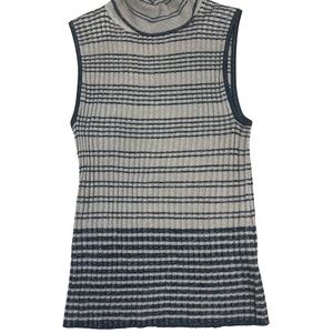 Cable & Gauge Gold Black Knit Top with Stripe Detailing | M